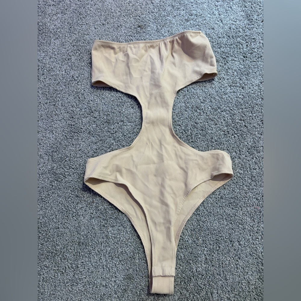 Edikted Beige One Piece Bodysuit